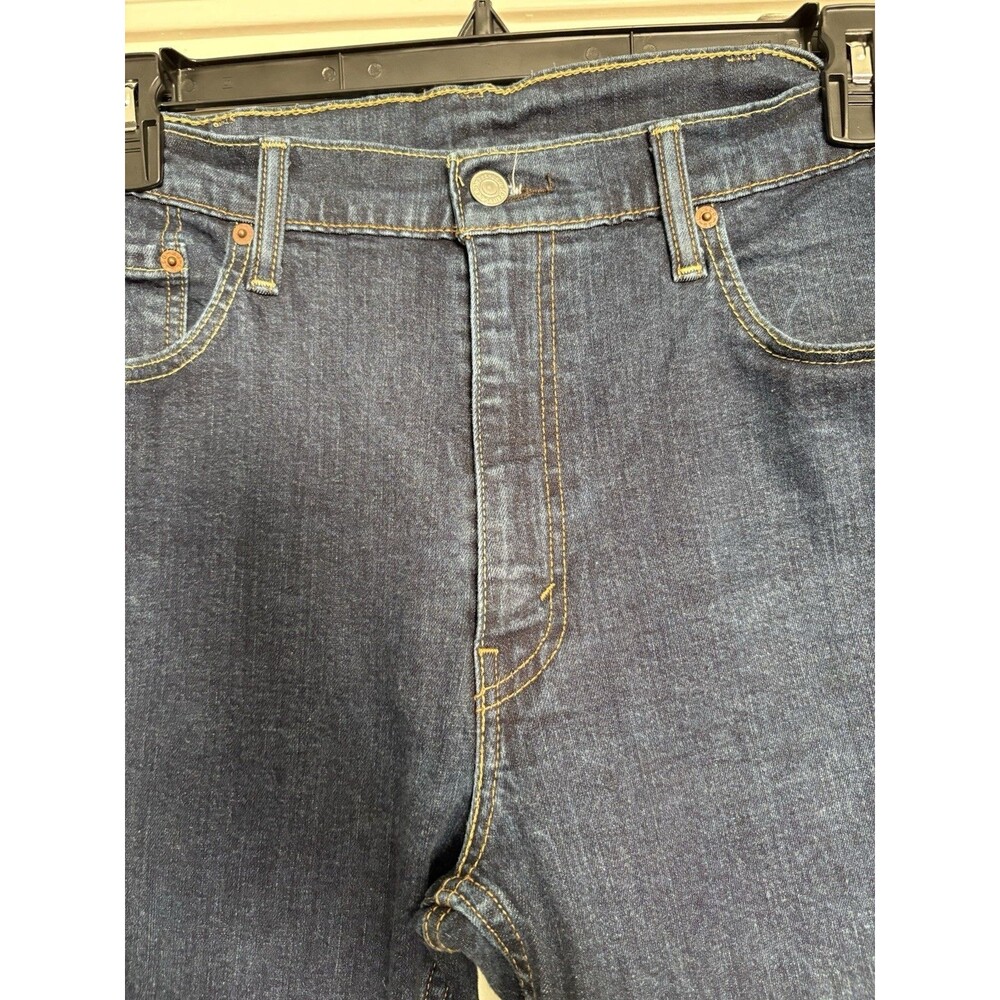 Men's Levi's 514 Straight Fit Stretch Jeans 38X30 Dark Wash Levi Strauss - Picture 2 of 7
